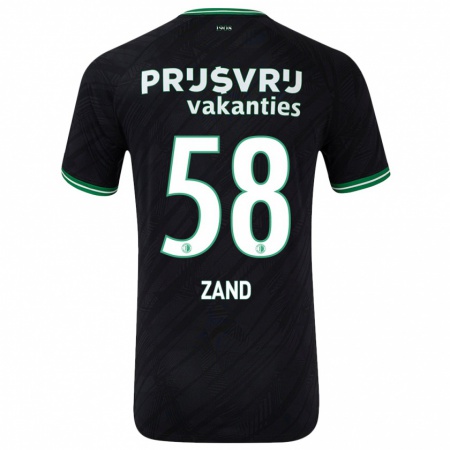 Kandiny Hombre Camiseta Shiloht Zand #58 Negro Verde 2ª Equipación 2024/25 La Camisa Chile