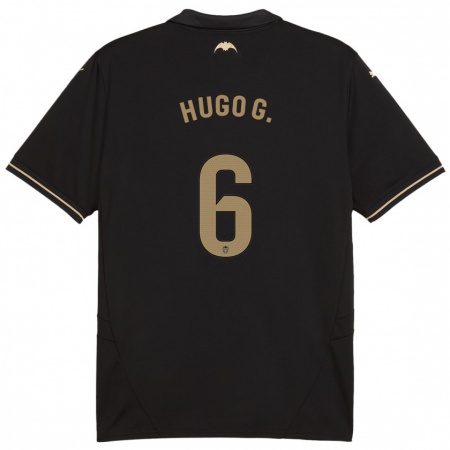 Kandiny Hombre Camiseta Hugo Guillamón #6 Negro 2ª Equipación 2024/25 La Camisa Chile