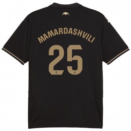 Kandiny Hombre Camiseta Giorgi Mamardashvili #25 Negro 2ª Equipación 2024/25 La Camisa Chile