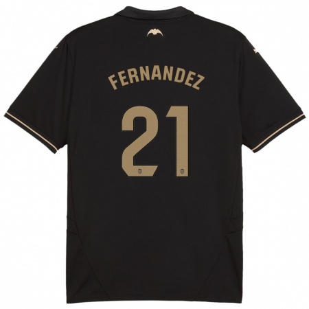 Kandiny Hombre Camiseta Estela Fernández #21 Negro 2ª Equipación 2024/25 La Camisa Chile