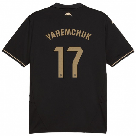 Kandiny Hombre Camiseta Roman Yaremchuk #17 Negro 2ª Equipación 2024/25 La Camisa Chile