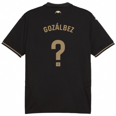 Kandiny Hombre Camiseta Pablo Gozálbez #0 Negro 2ª Equipación 2024/25 La Camisa Chile