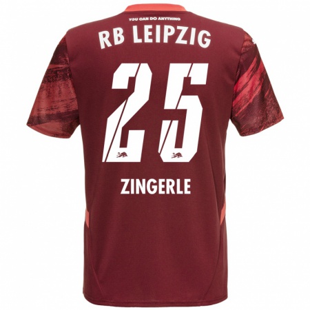 Kandiny Hombre Camiseta Leopold Zingerle #25 Borgoña 2ª Equipación 2024/25 La Camisa Chile