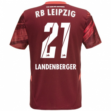 Kandiny Hombre Camiseta Julia Landenberger #21 Borgoña 2ª Equipación 2024/25 La Camisa Chile