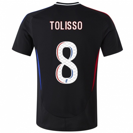 Kandiny Hombre Camiseta Corentin Tolisso #8 Negro 2ª Equipación 2024/25 La Camisa Chile