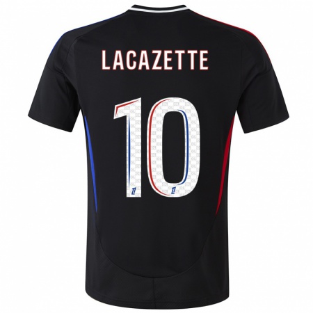 Kandiny Hombre Camiseta Alexandre Lacazette #10 Negro 2ª Equipación 2024/25 La Camisa Chile