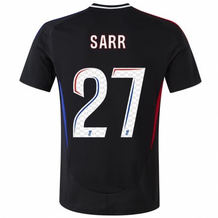 Kandiny Hombre Camiseta Amin Sarr #27 Negro 2ª Equipación 2024/25 La Camisa Chile