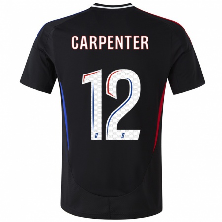 Kandiny Hombre Camiseta Ellie Carpenter #12 Negro 2ª Equipación 2024/25 La Camisa Chile