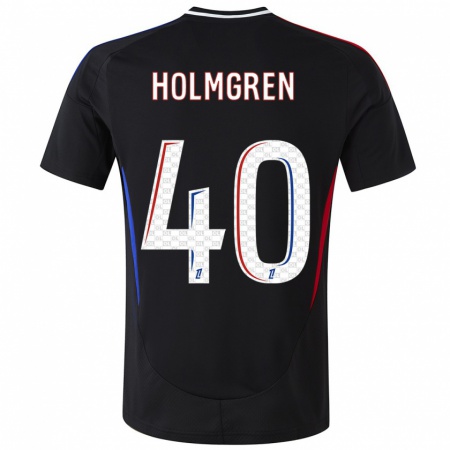 Kandiny Hombre Camiseta Emma Holmgren #40 Negro 2ª Equipación 2024/25 La Camisa Chile