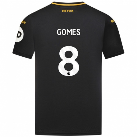 Kandiny Hombre Camiseta João Gomes #8 Negro 2ª Equipación 2024/25 La Camisa Chile