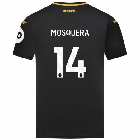 Kandiny Hombre Camiseta Yerson Mosquera #14 Negro 2ª Equipación 2024/25 La Camisa Chile