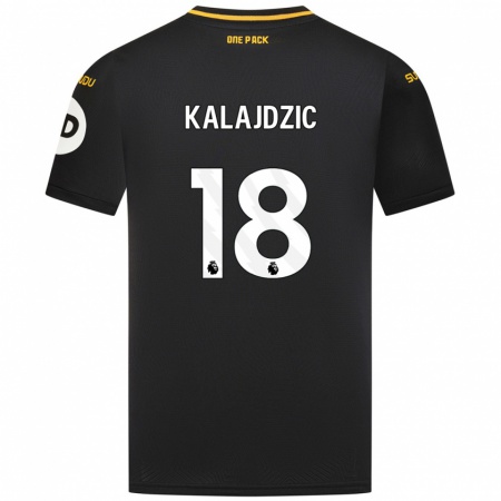 Kandiny Hombre Camiseta Sasa Kalajdzic #18 Negro 2ª Equipación 2024/25 La Camisa Chile