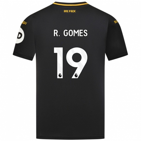 Kandiny Hombre Camiseta Rodrigo Gomes #19 Negro 2ª Equipación 2024/25 La Camisa Chile