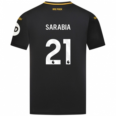 Kandiny Hombre Camiseta Pablo Sarabia #21 Negro 2ª Equipación 2024/25 La Camisa Chile