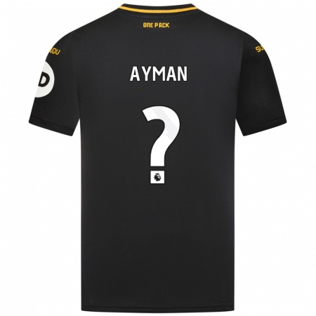 Kandiny Hombre Camiseta Alvin Ayman #0 Negro 2ª Equipación 2024/25 La Camisa Chile