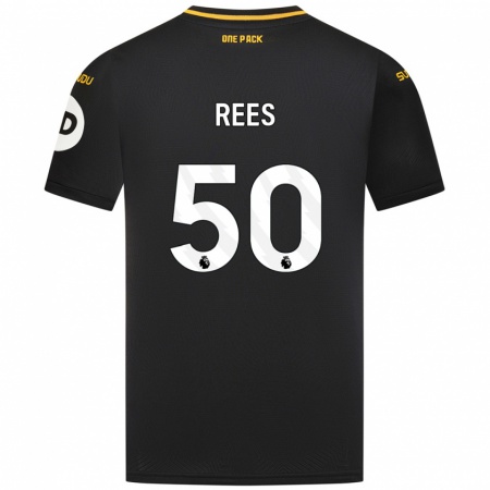 Kandiny Hombre Camiseta Mason Rees #50 Negro 2ª Equipación 2024/25 La Camisa Chile