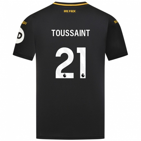 Kandiny Hombre Camiseta Destiney Toussaint #21 Negro 2ª Equipación 2024/25 La Camisa Chile