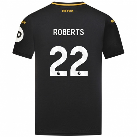 Kandiny Hombre Camiseta Beth Roberts #22 Negro 2ª Equipación 2024/25 La Camisa Chile