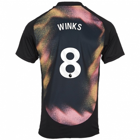 Kandiny Hombre Camiseta Harry Winks #8 Negro Blanco 2ª Equipación 2024/25 La Camisa Chile