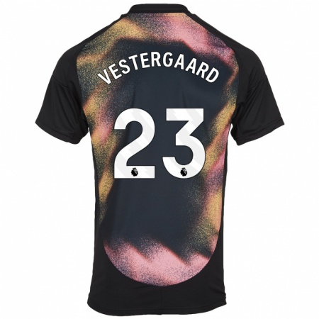 Kandiny Hombre Camiseta Jannik Vestergaard #23 Negro Blanco 2ª Equipación 2024/25 La Camisa Chile