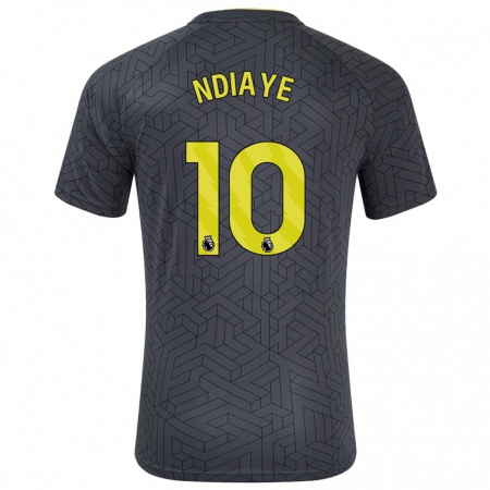 Kandiny Hombre Camiseta Iliman Ndiaye #10 Negro Amarillo 2ª Equipación 2024/25 La Camisa Chile