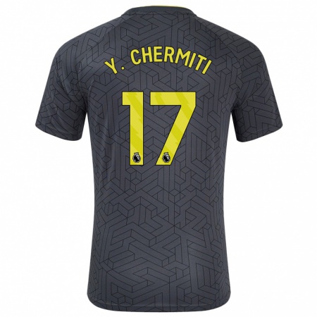 Kandiny Hombre Camiseta Chermiti #17 Negro Amarillo 2ª Equipación 2024/25 La Camisa Chile