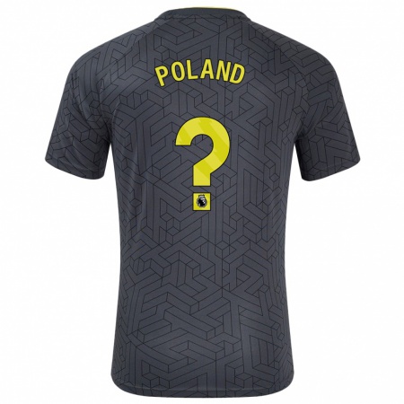 Kandiny Hombre Camiseta Louis Poland #0 Negro Amarillo 2ª Equipación 2024/25 La Camisa Chile