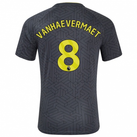 Kandiny Hombre Camiseta Justine Vanhaevermaet #8 Negro Amarillo 2ª Equipación 2024/25 La Camisa Chile