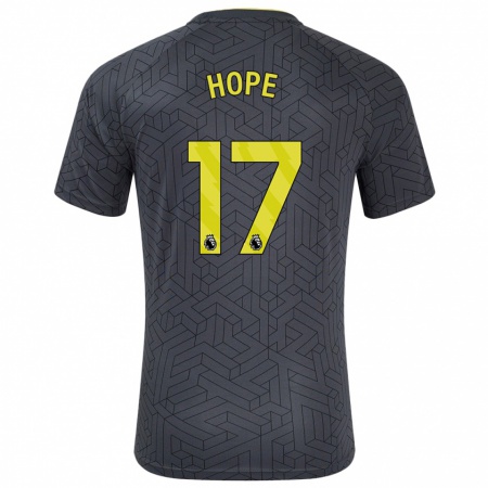 Kandiny Hombre Camiseta Lucy Hope #17 Negro Amarillo 2ª Equipación 2024/25 La Camisa Chile