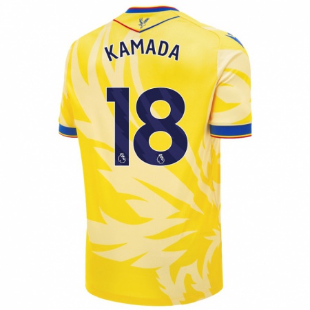 Kandiny Hombre Camiseta Daichi Kamada #18 Amarillo 2ª Equipación 2024/25 La Camisa Chile