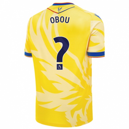 Kandiny Hombre Camiseta David Obou #0 Amarillo 2ª Equipación 2024/25 La Camisa Chile