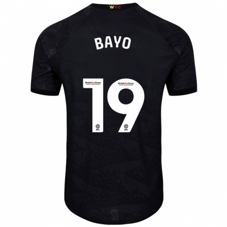 Kandiny Hombre Camiseta Vakoun Bayo #19 Negro Blanco 2ª Equipación 2024/25 La Camisa Chile