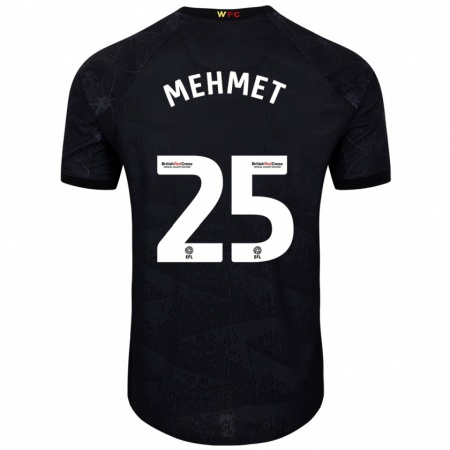 Kandiny Hombre Camiseta Melis Mehmet #25 Negro Blanco 2ª Equipación 2024/25 La Camisa Chile