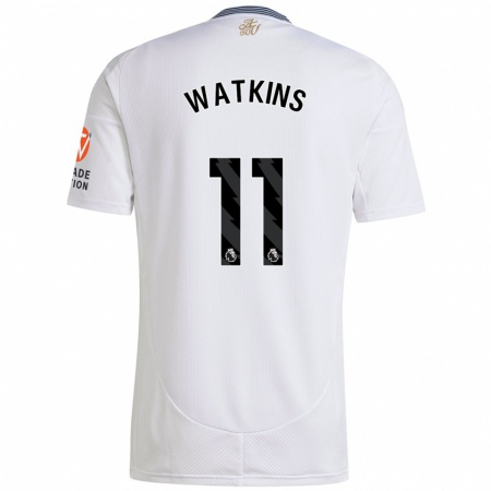 Kandiny Hombre Camiseta Ollie Watkins #11 Blanco 2ª Equipación 2024/25 La Camisa Chile