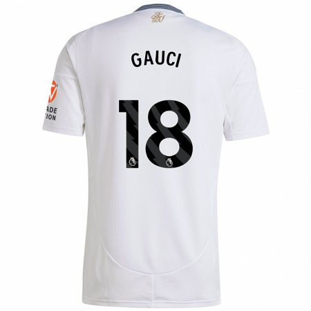 Kandiny Hombre Camiseta Joe Gauci #18 Blanco 2ª Equipación 2024/25 La Camisa Chile