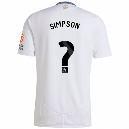 Kandiny Hombre Camiseta Ewan Simpson #0 Blanco 2ª Equipación 2024/25 La Camisa Chile