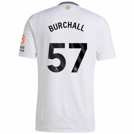 Kandiny Hombre Camiseta Ajani Burchall #57 Blanco 2ª Equipación 2024/25 La Camisa Chile