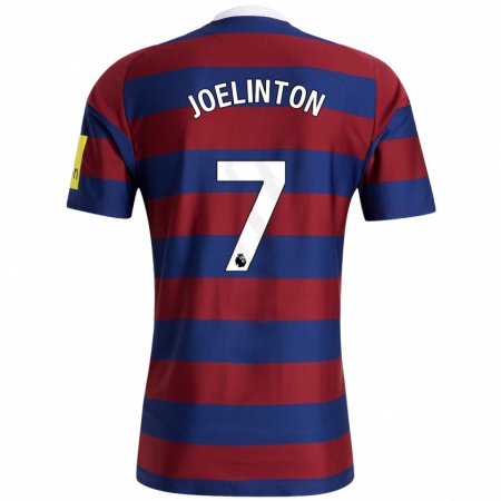 Kandiny Hombre Camiseta Joelinton #7 Burdeos Azul Marino 2ª Equipación 2024/25 La Camisa Chile