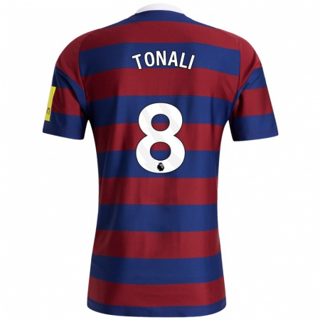 Kandiny Hombre Camiseta Sandro Tonali #8 Burdeos Azul Marino 2ª Equipación 2024/25 La Camisa Chile