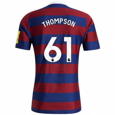 Kandiny Hombre Camiseta Max Thompson #61 Burdeos Azul Marino 2ª Equipación 2024/25 La Camisa Chile