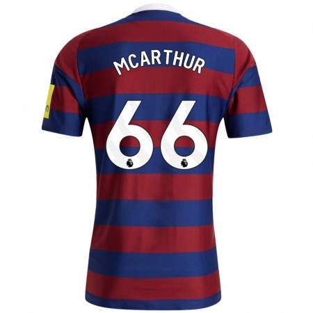 Kandiny Hombre Camiseta Charlie Mcarthur #66 Burdeos Azul Marino 2ª Equipación 2024/25 La Camisa Chile