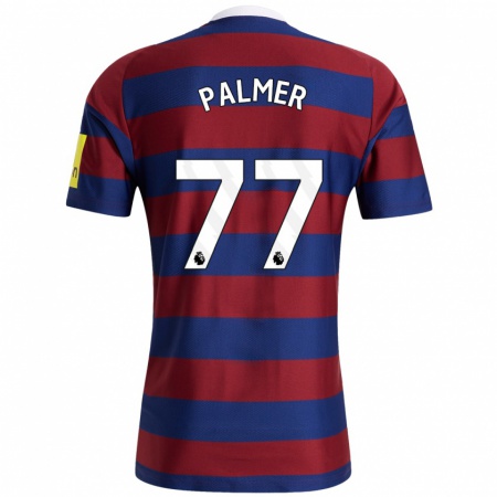 Kandiny Hombre Camiseta Darren Palmer #77 Burdeos Azul Marino 2ª Equipación 2024/25 La Camisa Chile