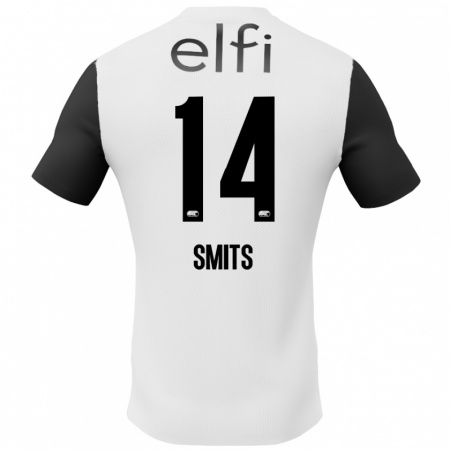 Kandiny Hombre Camiseta Anthony Smits #14 Blanco Negro 2ª Equipación 2024/25 La Camisa Chile