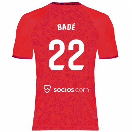 Kandiny Hombre Camiseta Loïc Badé #22 Rojo 2ª Equipación 2024/25 La Camisa Chile