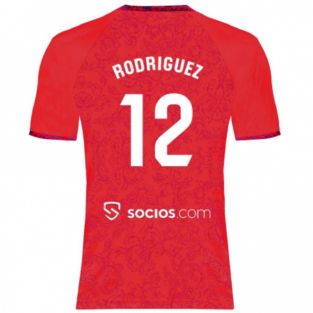 Kandiny Hombre Camiseta Lucía María Rodríguez Herrero #12 Rojo 2ª Equipación 2024/25 La Camisa Chile