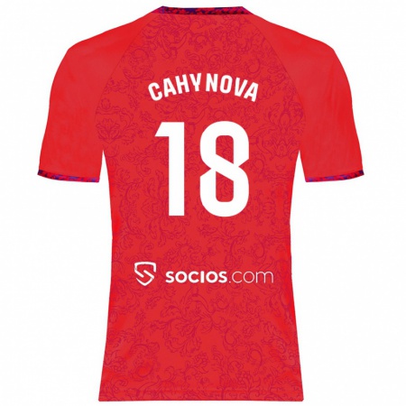 Kandiny Hombre Camiseta Klara Cahynova #18 Rojo 2ª Equipación 2024/25 La Camisa Chile