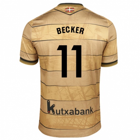 Kandiny Hombre Camiseta Sheraldo Becker #11 Marrón 2ª Equipación 2024/25 La Camisa Chile