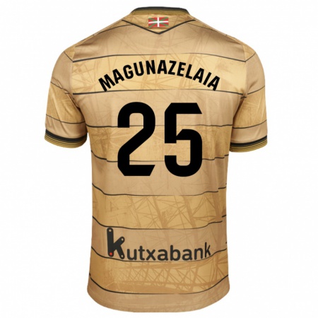 Kandiny Hombre Camiseta Jon Magunazelaia #25 Marrón 2ª Equipación 2024/25 La Camisa Chile