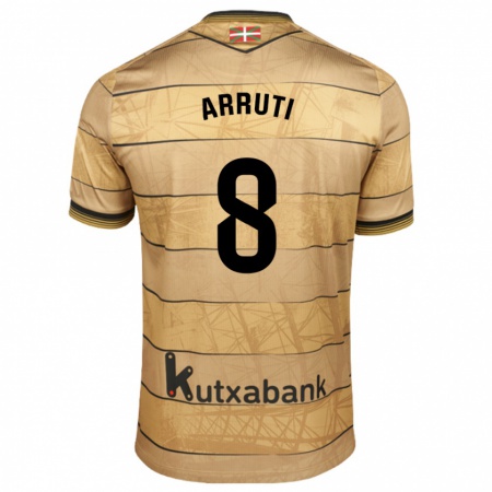 Kandiny Hombre Camiseta Martín Arruti #8 Marrón 2ª Equipación 2024/25 La Camisa Chile