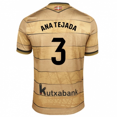 Kandiny Hombre Camiseta Ana Tejada Jiménez #3 Marrón 2ª Equipación 2024/25 La Camisa Chile